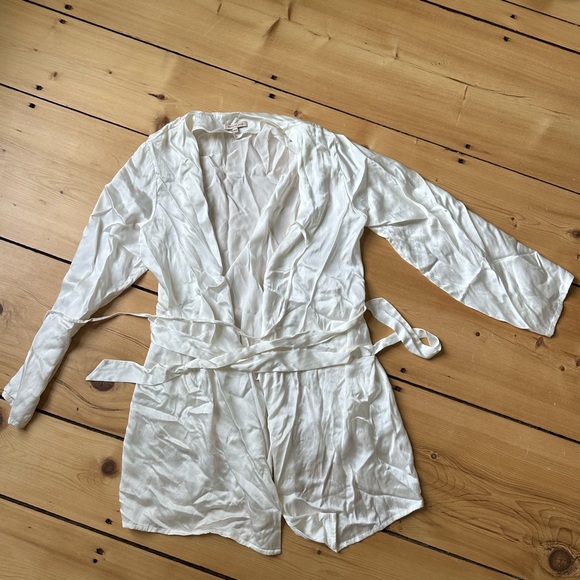 Morgan Lane The Langley Robe in chalk, 100 % SILK, XS/S - Picture 5 of 9